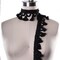 1 Yard Black Elegant Tassel Fringe with Braided Gimp Trim for Home Decor